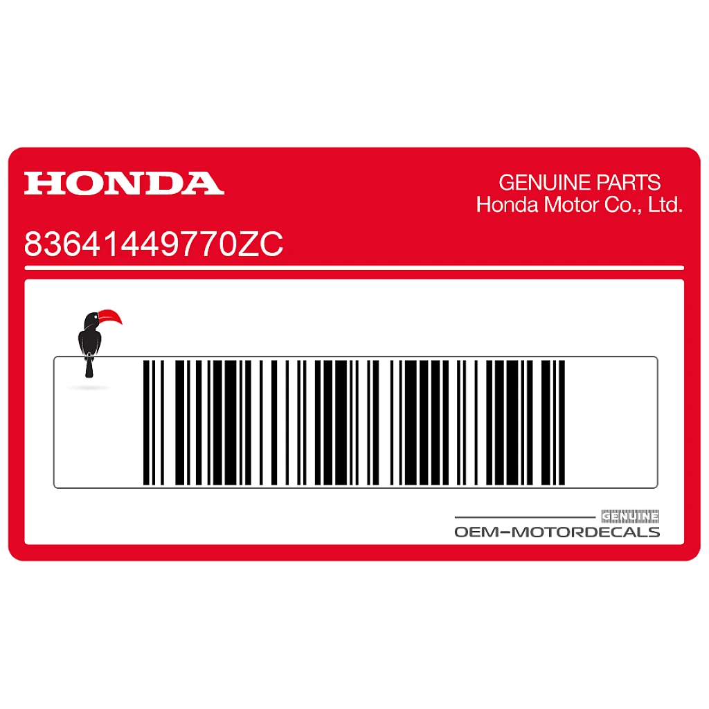 Honda CX500C CUSTOM Zijkapsticker linkerkant OEM 83641449770ZC
