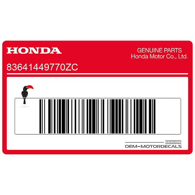 Honda CX500C CUSTOM Seitenverkleidungsaufkleber linke Seite OEM 83641449770ZC