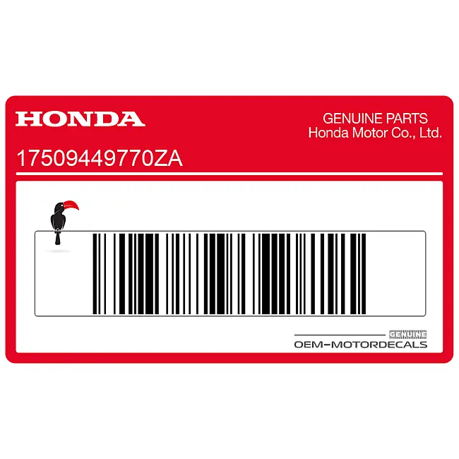 Honda CX500C CUSTOM Adesivo Serbatoio Lato Sinistro OEM 17509449770ZA