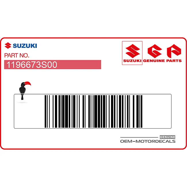 Pegatina de advertencia lateral izquierda Suzuki GSXS1000 OEM 1196673S00