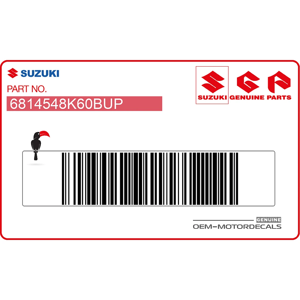 Suzuki GSXS1000 Adesivo Carenatura Telaio Lato Sinistro OEM 6814548K60BUP