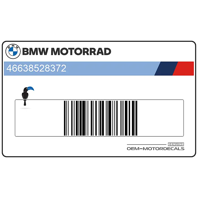 BMW S1000RR Tail Section Decal Right Side OEM 46638528372