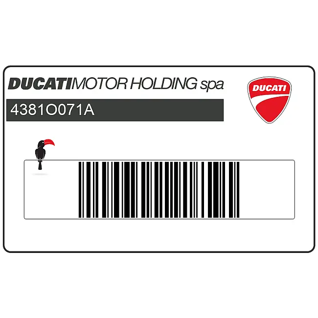 Ducati Streetfighter V4 Fairing Transfer Graphic OEM 4381O071A, precision-cut factory decal for authentic bodywork restoration.