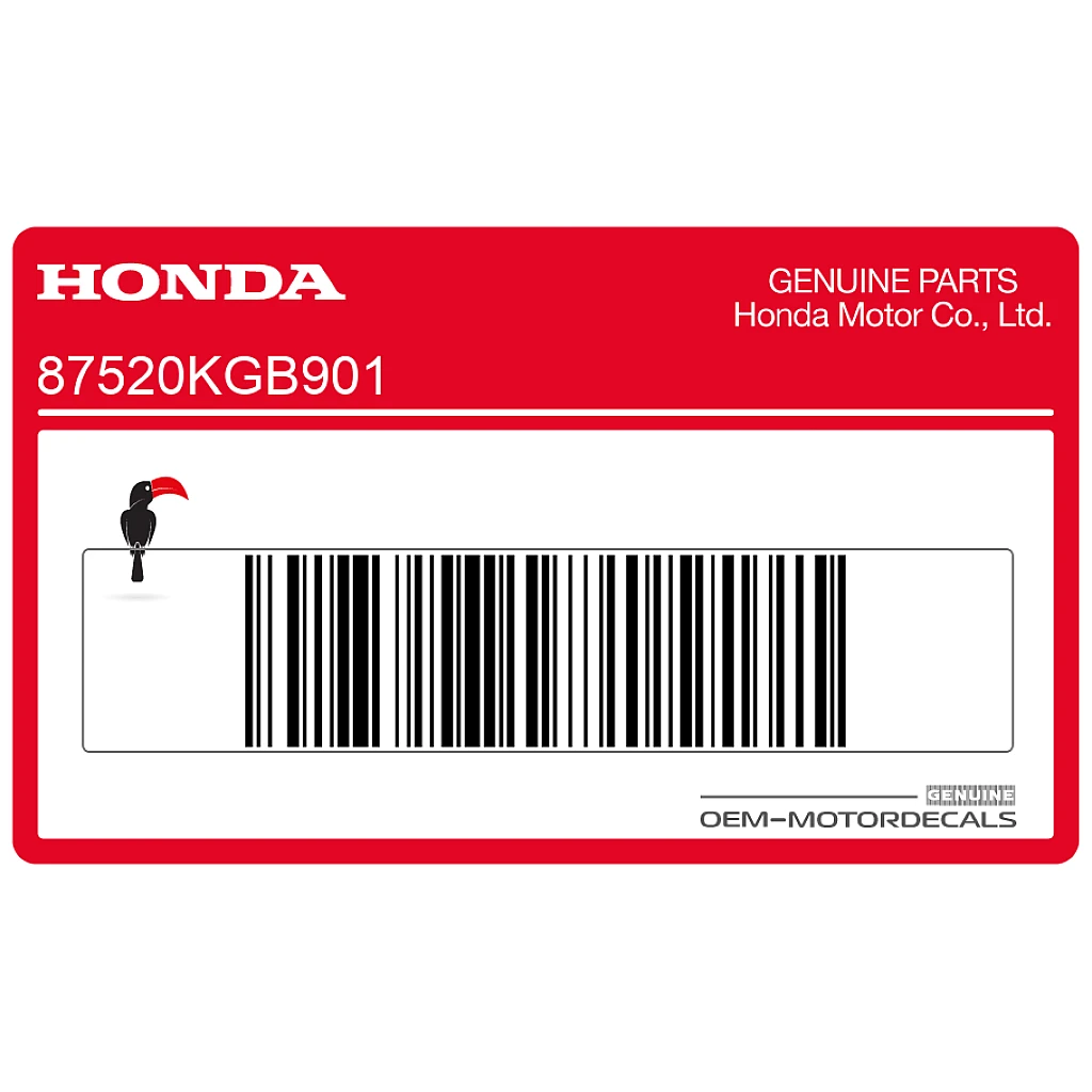 Honda VT125C Shadow Naklejka ostrzegawcza na zbiornik paliwa OEM 87520KGB901