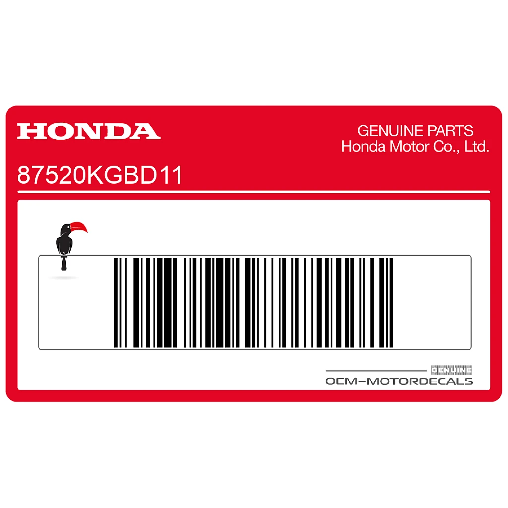 Honda VT125C SHADOW Rahmen-Sicherheitsaufkleber rechte Seite OEM 87520KGBD11