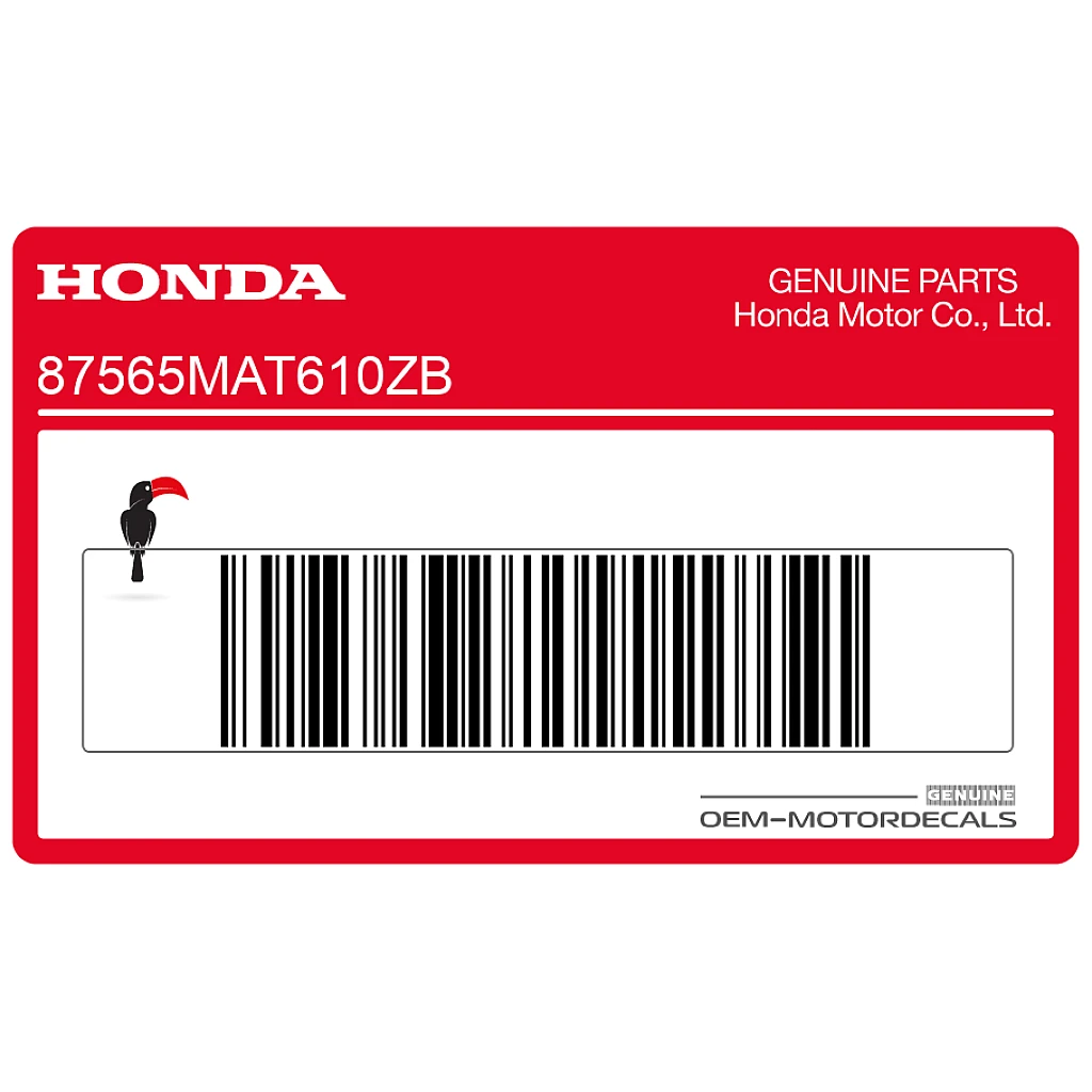 Naklejka ostrzegawcza na owiewkę Honda CBR1100XX Super Blackbird OEM 87565MAT610ZB