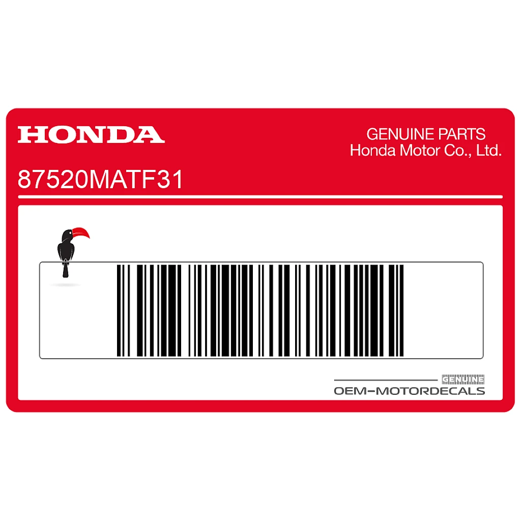 Honda CBR1100XX Super Blackbird Naklejka zabezpieczająca układ paliwowy OEM 87520MATF31