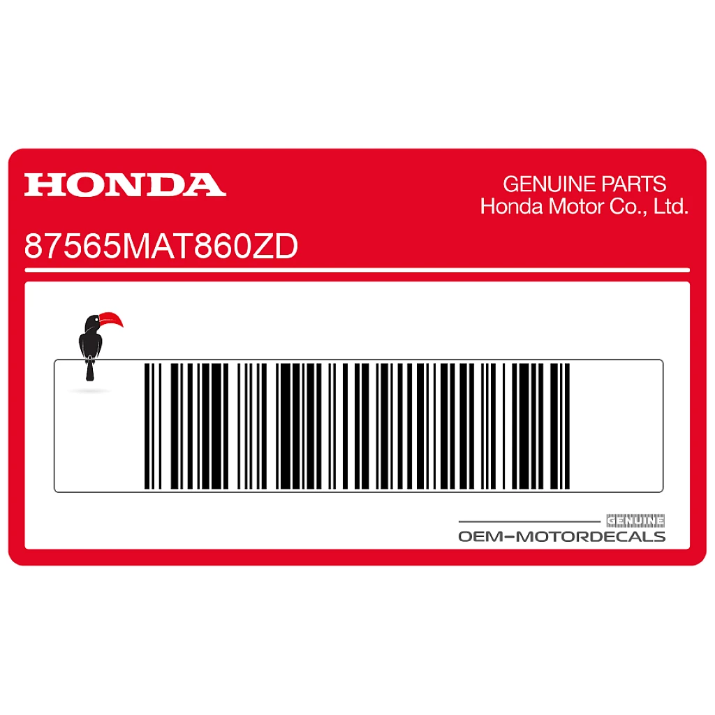 Honda CBR1100XX Super Blackbird Kraftstofftank-Warnhinweisaufkleber Dekoration OEM 87565MAT860ZD Originalteil