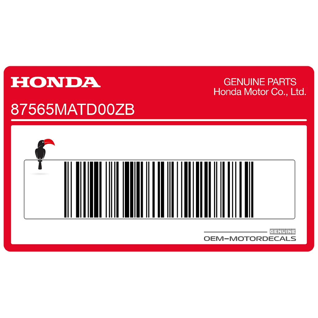 Honda CBR1100XX Super Blackbird Naklejka ostrzegawcza na zbiornik paliwa OEM 87565MATD00ZB