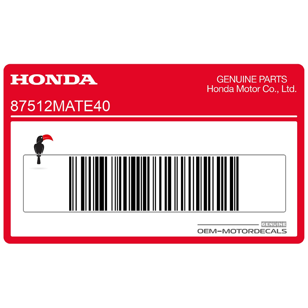 Honda CBR1100XX Super Blackbird Naklejka ostrzegawcza Akcesoria i Ładunek OEM 87512MATE40