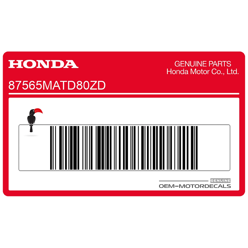Honda CBR1100XX Super Blackbird Naklejka ostrzegawcza układu hamulcowego OEM 87565MATD80ZD