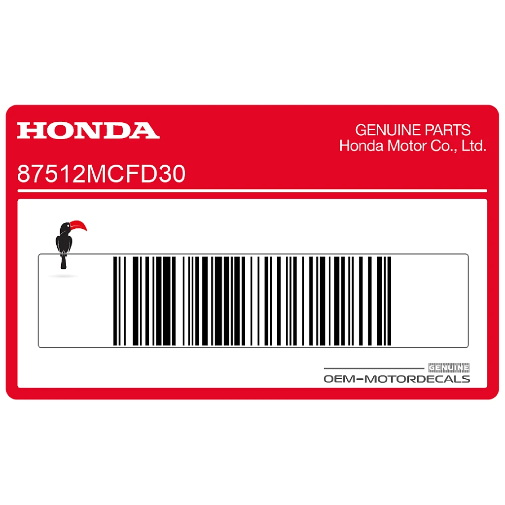 Honda CBR1000RR Fireblade Accessories and Loading Label Warning Decal OEM 87512MCFD30