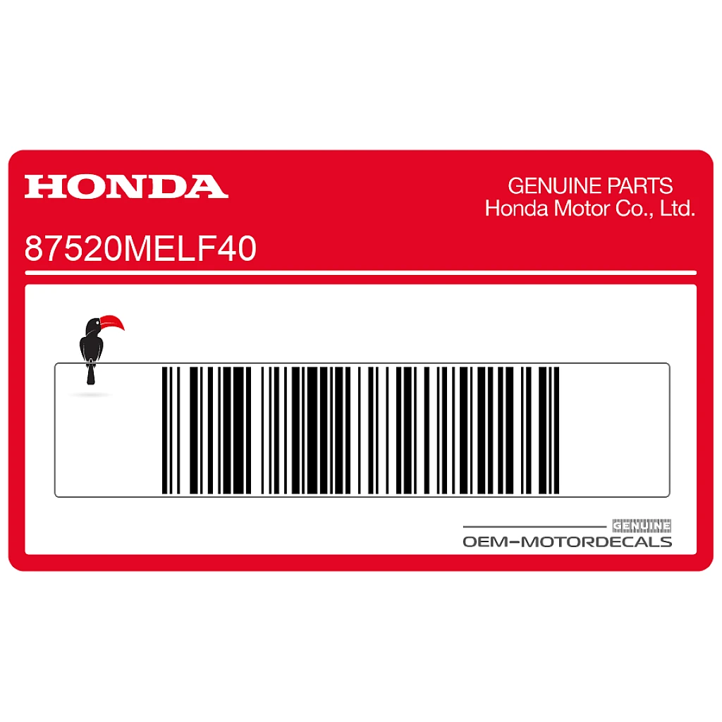 Honda CBR1000RR Fireblade Tail Section Tamper-Proof Warning Label OEM 87520MELF40