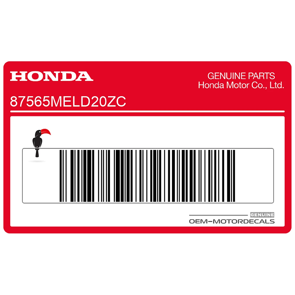 Adesivo Autentico Honda CBR1000RR Fireblade Parafango Posteriore OEM 87565MELD20ZC