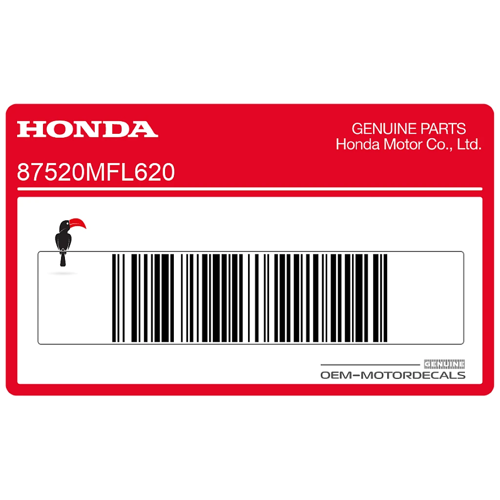 Honda CBR1000RR Fireblade Rahmen-Siegelaufkleber Warnaufkleber OEM 87520MFL620 Echtes Fabrikteil