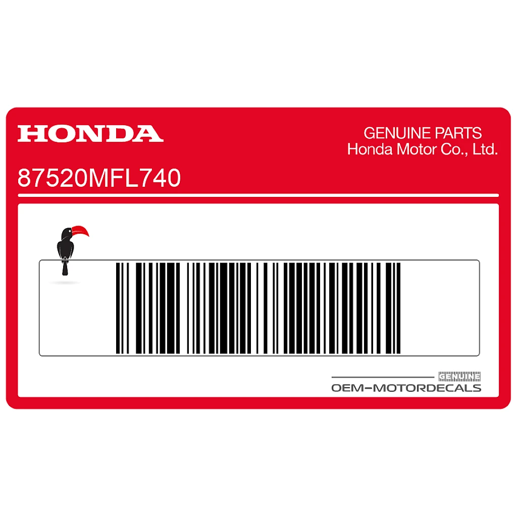 Honda CBR1000RR Fireblade Manipulationssicheres Warnetikett OEM 87520MFL740