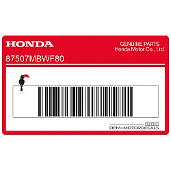 Autocollant d'avertissement de chaîne de transmission, côté gauche