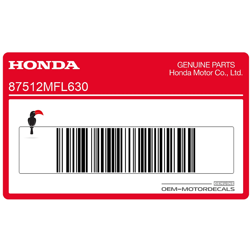 Honda CBR1000RR Fireblade Adesivo Codone Centrale Posteriore Lato Sinistro OEM 87512MFL630
