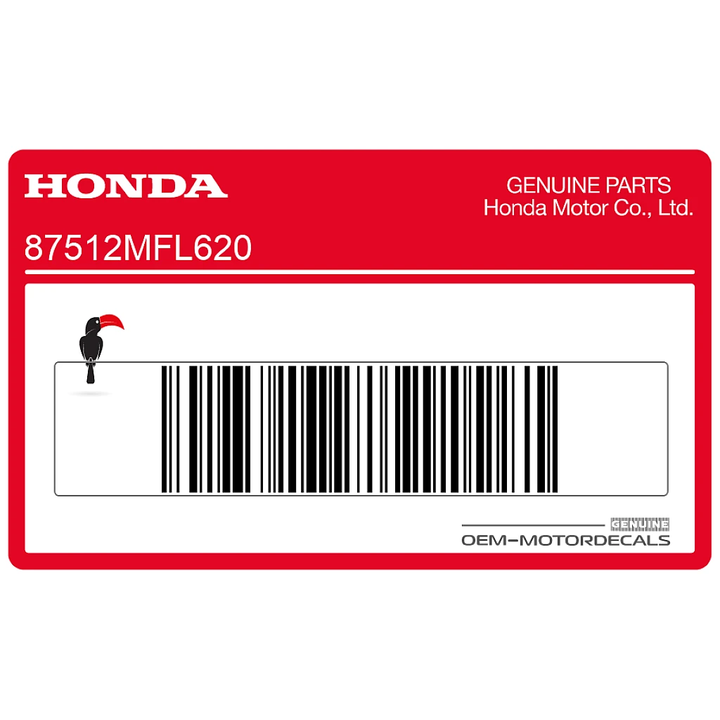 Honda CBR1000RR Fireblade Achterste Middenkuip Waarschuwingssticker Linkerkant OEM 87512MFL620