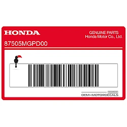 Swingarm bandinformatie sticker, linkerkant