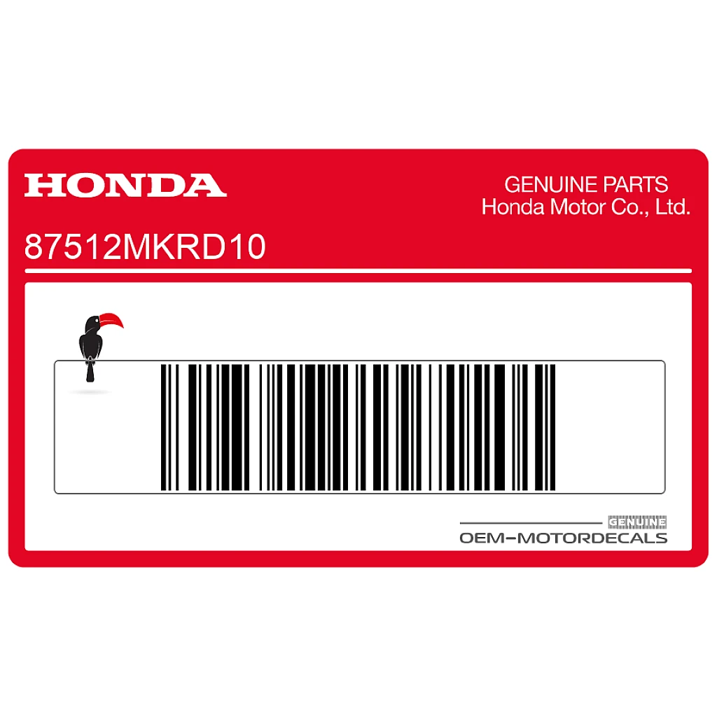 Honda CBR1000RR FIREBLADE Accessories & load warning label OEM 87512MKRD10