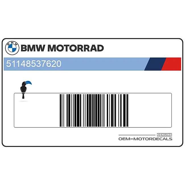 Decoro Cover Serbatoio BMW S1000RR Originale Grafica Destra OEM 51148537620 Adesivo Vinile Fabbrica