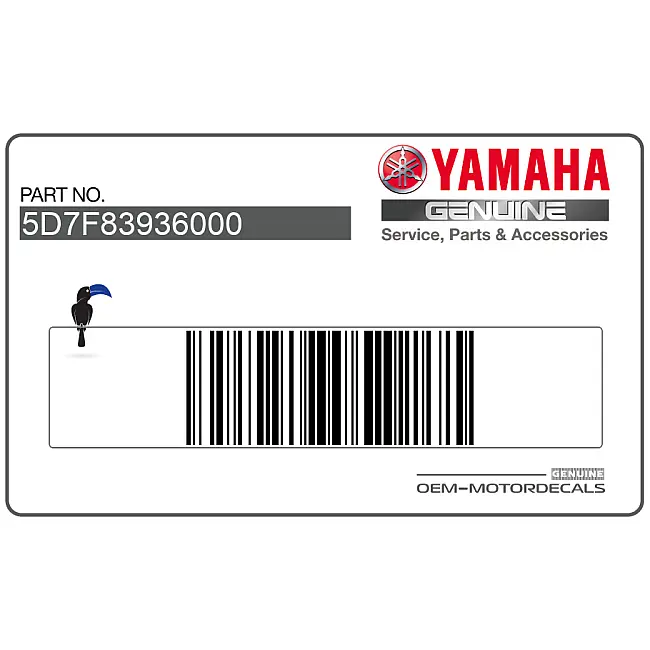 Autocollant Carénage Avant Gauche Yamaha YZF-R125 OEM 5D7F83936000