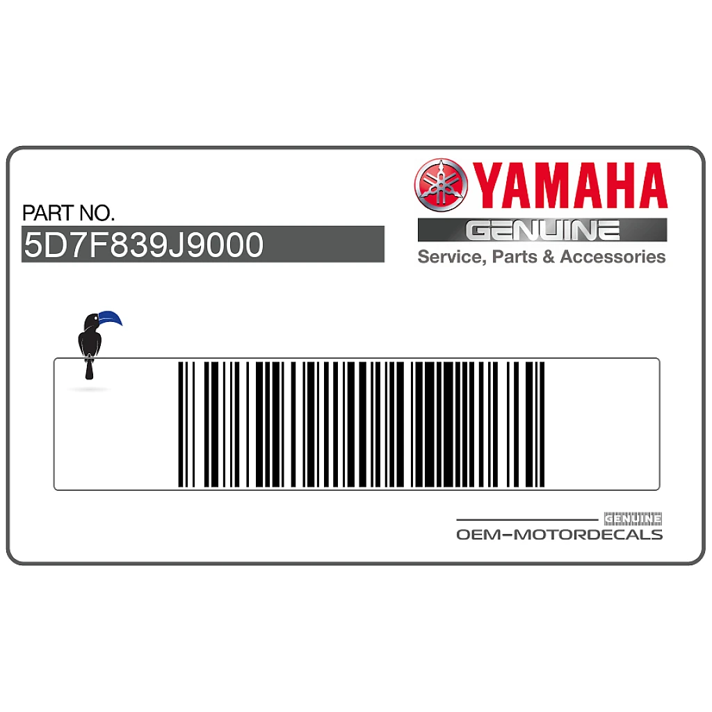 Yamaha YZF-R125 Naklejka na dolną środkową owiewkę R125, prawa strona OEM 5D7F839J9000