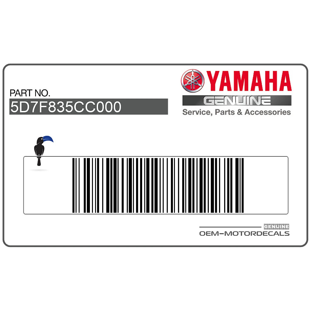 Yamaha YZF-R125 Naklejka z emblematem na prawą owiewkę, prawa strona OEM 5D7F835CC000