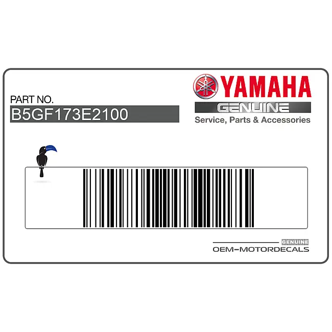 Yamaha YZF-R125 Adesivo Carenatura Sinistra Lato Sinistro OEM B5GF173E2100 Pezzo Originale di Fabbrica per Fiancata