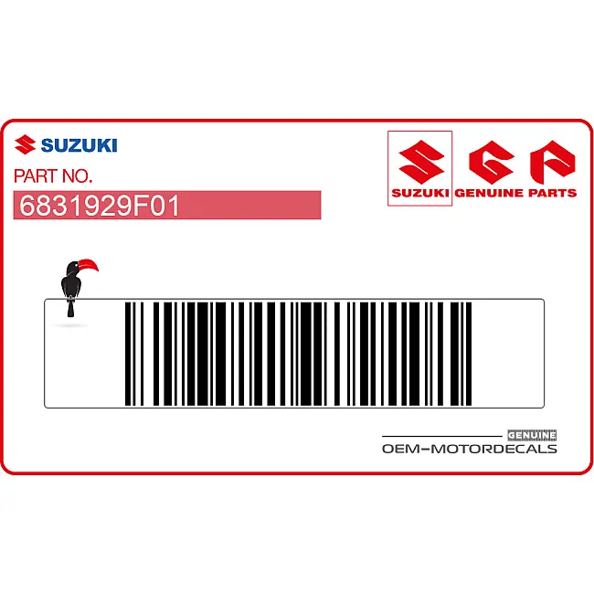 Suzuki GSX-R600 Fuel Tank Warning Label OEM 68319-29F01