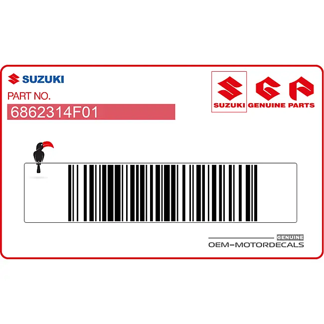 Etichetta di avvertenza benzina senza piombo Suzuki GSXR600 OEM 6862314F01