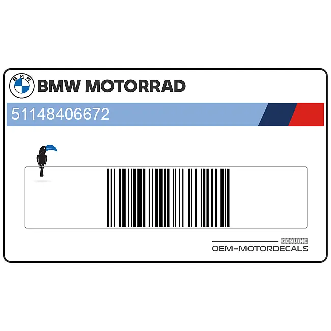 BMW S1000RR Quilla Adhesivo BMW Lado Derecho OEM 51148406672 Pegatina Carenado Inferior Fábrica