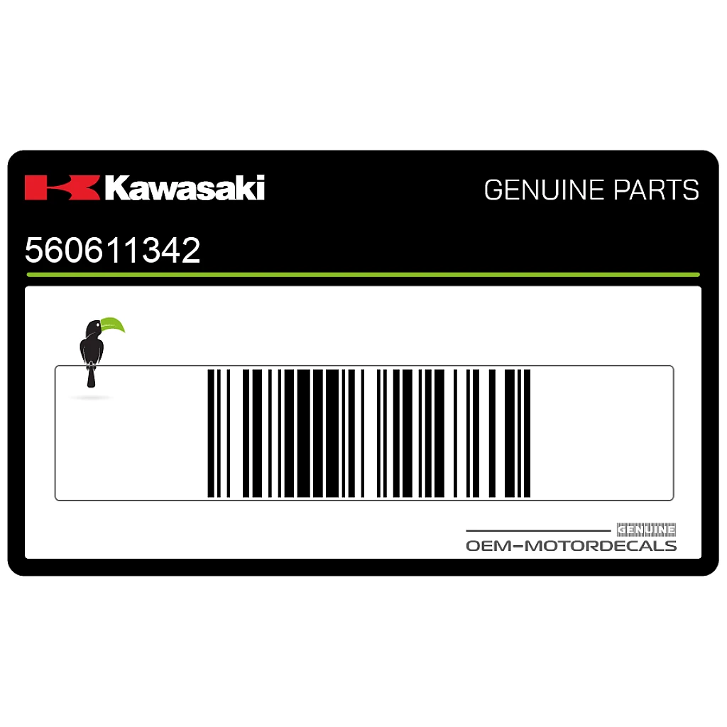 Kawasaki Ninja ZX-6R Autocollant Carénage Inférieur Avant Gauche Côté Gauche OEM 560611342