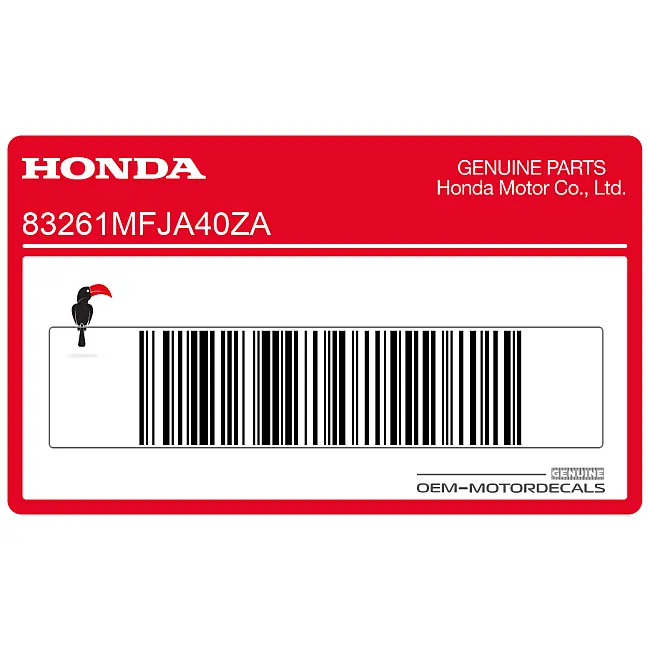 Honda CBR600RR Adesivo Carenatura Superiore Lato Destro OEM 83261MFJA40ZA Autentico Adesivo Vinile di Fabbrica
