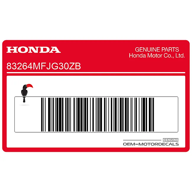 Honda CBR600RR Linker oberer Verkleidungsaufkleber linke Seite OEM 83264MFJG30ZB