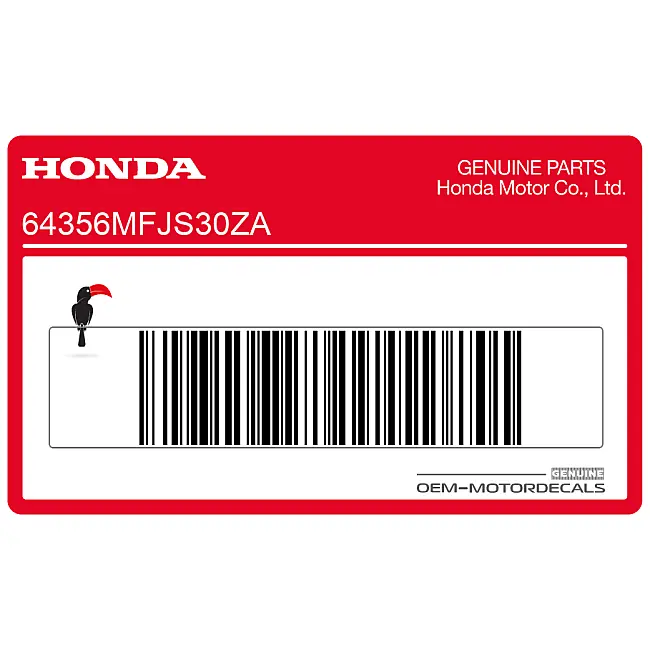 Pegatina Honda CBR600RR Carenado Central Lado Izquierdo OEM 64356MFJS30ZA