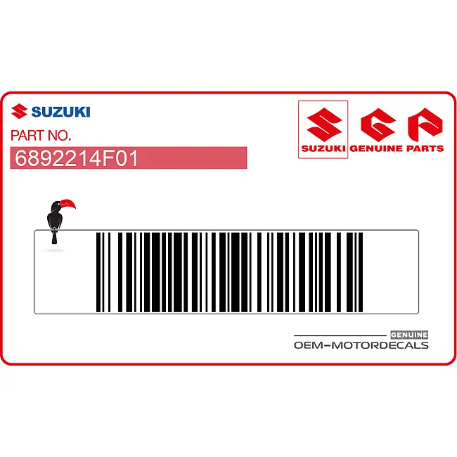 Suzuki GSF600S Bandit Adesivo Avviso Parabrezza OEM 6892214F01