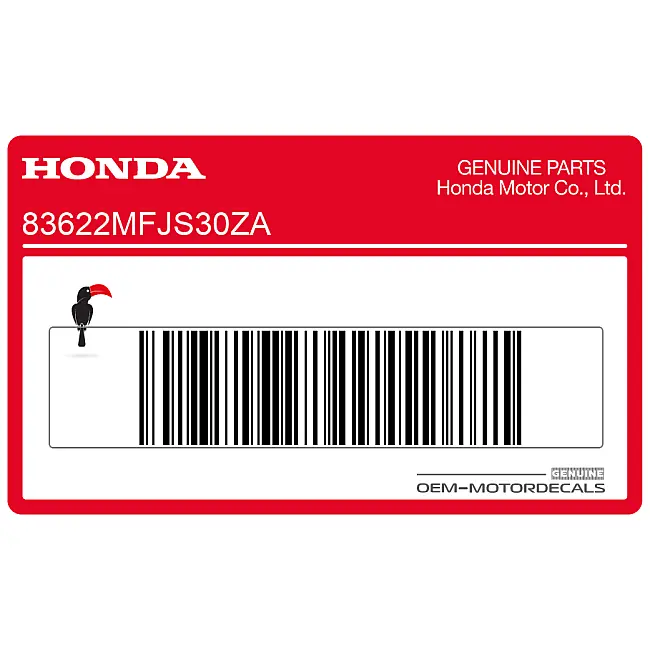 Honda CBR600RR Pegatina Colín Trasero Izquierdo Lado Izquierdo OEM 83622MFJS30ZA