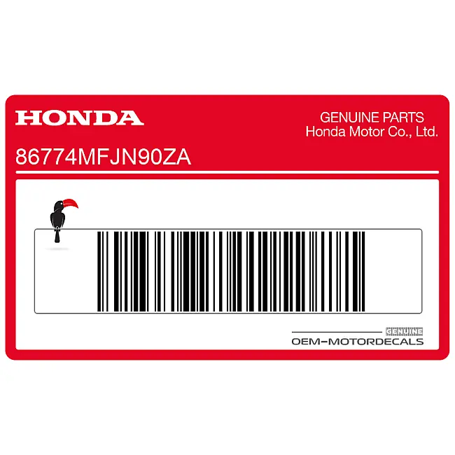 Autocollant Honda CBR600RR coque arrière gauche OEM 86774MFJN90ZA