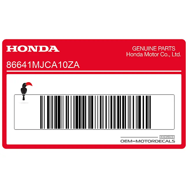 Honda CBR600RR Naklejka na górną owiewkę OEM 86641MJCA10ZA Autentyczna fabryczna oryginalna naklejka motocyklowa