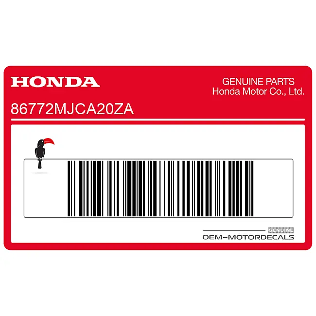 Honda CBR600RR Rear Seat Cowl Stripe Left Side OEM 86772MJCA20ZA