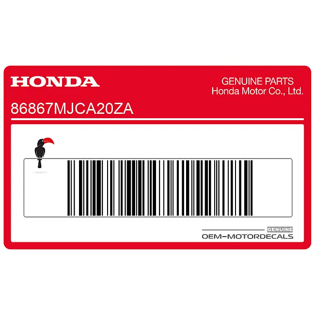 Honda CBR600RR Linke mittlere Verkleidung HRC Logo Emblem Linke Seite Original OEM 86867MJCA20ZA Fabrik Grafik