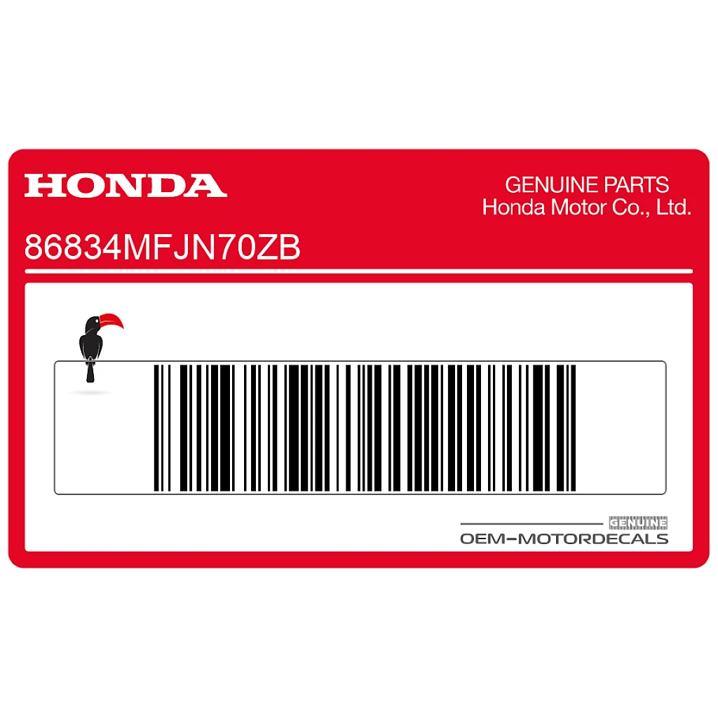 Pegatina Honda CBR600RR Carenado Lateral CBR Lado Izquierdo OEM 86834MFJN70ZB