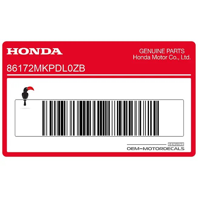 Honda CB500X Naklejka na bak lewa strona OEM 86172MKPDL0ZB Oryginalna fabryczna naklejka motocyklowa
