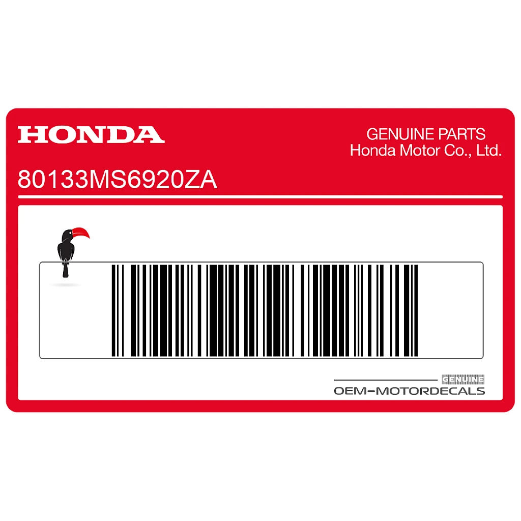 Honda XL600V TRANSALP Adesivo Fiancata TRANSALP OEM 80133MS6920ZA
