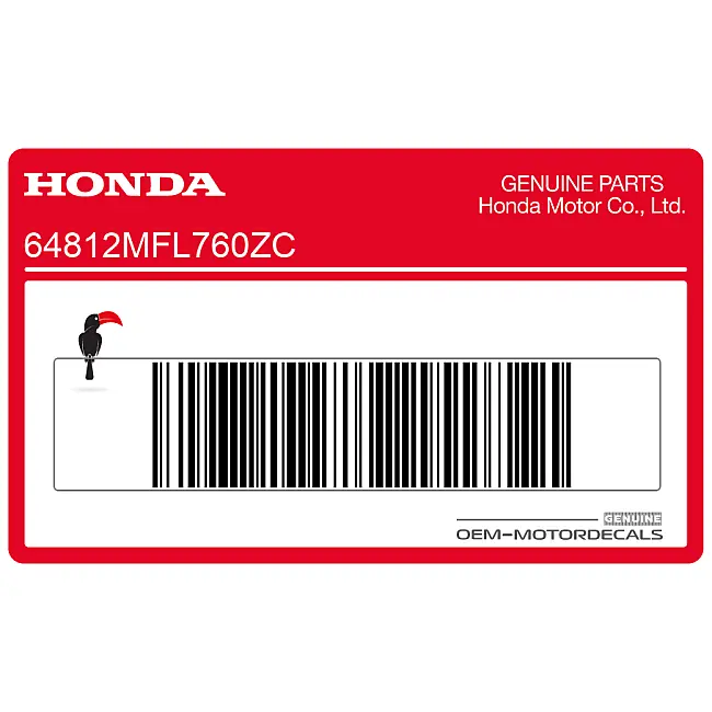 Naklejka Honda CBR1000RR na owiewkę boczną FIREBLADE OEM 64812MFL760ZC