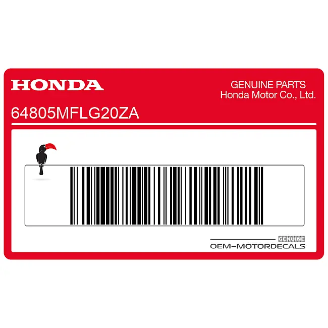 Autocollant graphique de pare-brise Honda CBR1000RR Fireblade Authentique OEM 64805MFLG20ZA