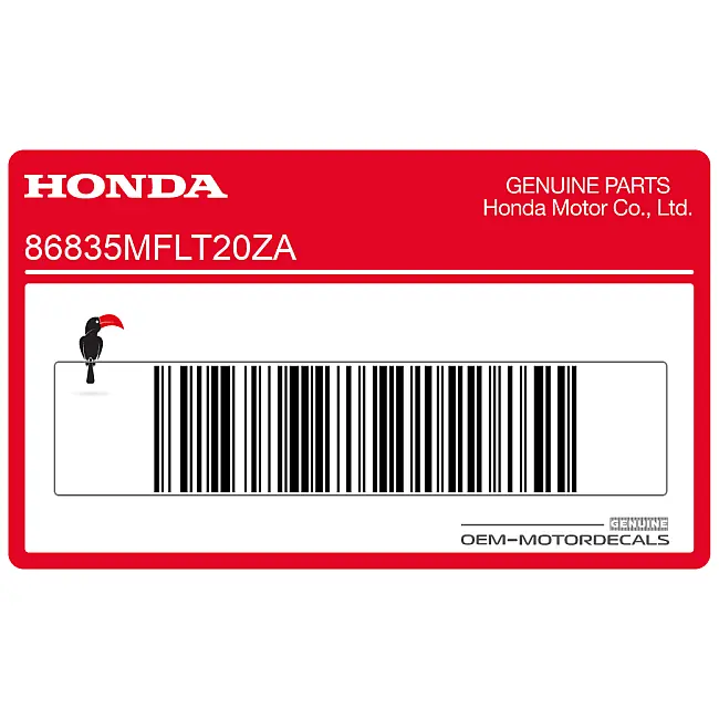 Autocollant C pour tête de fourche Honda CBR1000RR FIREBLADE OEM 86835MFLT20ZA
