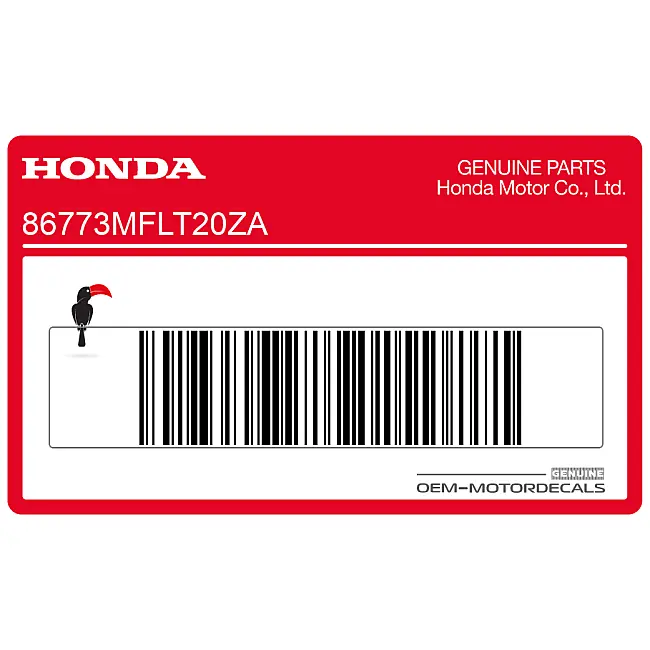 Honda CBR1000RR Fireblade Rear Seat Cowl Stripe Left Side OEM 86773MFLT20ZA